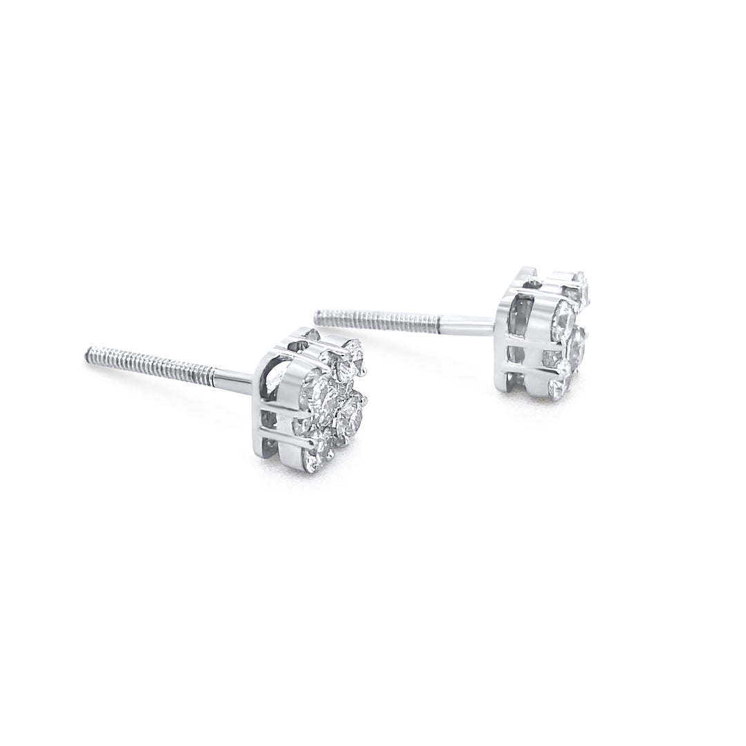 14K White Gold .50ctw Diamond Earrings