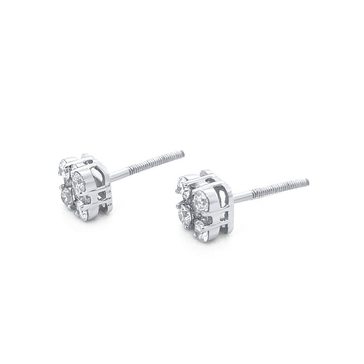 14K White Gold .50ctw Diamond Earrings