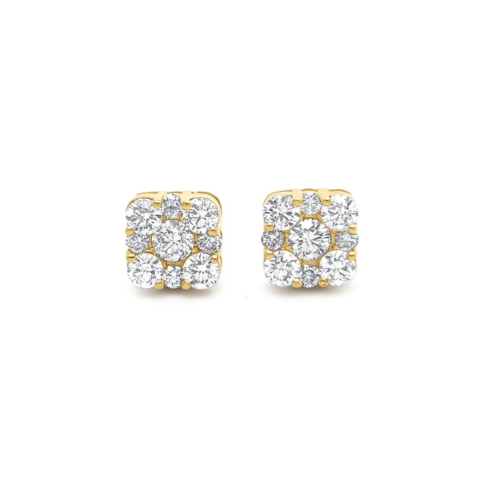 14K Yellow Gold 1.96ctw Diamond Earrings