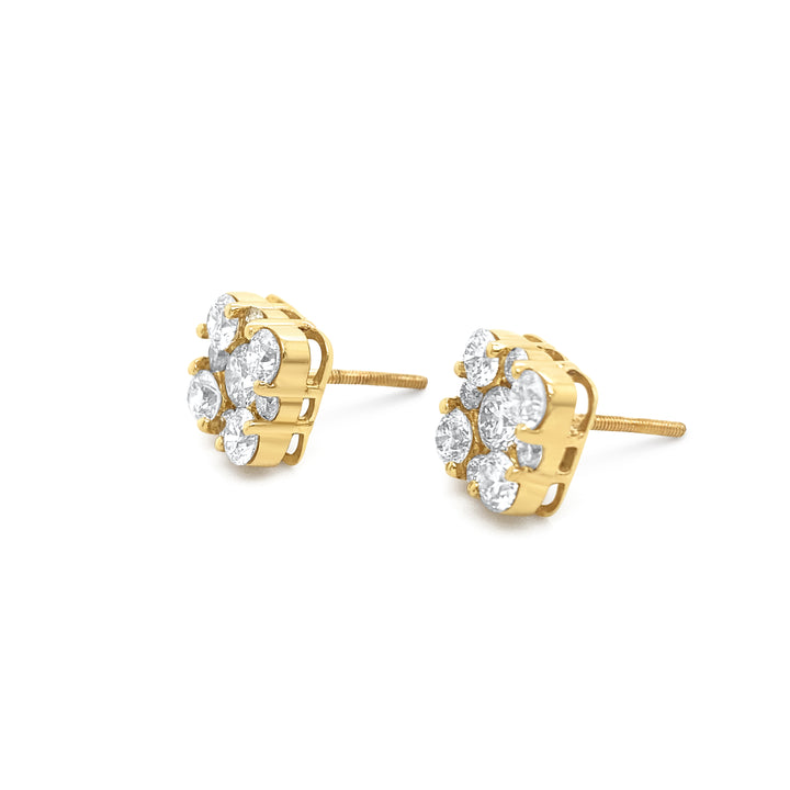 14K Yellow Gold 1.96ctw Diamond Earrings