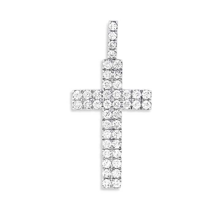 14K White Gold & Diamond Cross Pendant