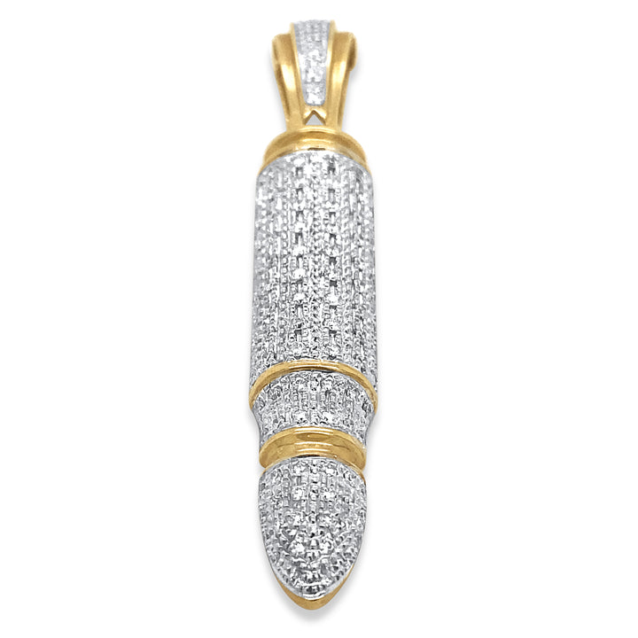 10K Yellow Gold & Diamond Bullet Pendant