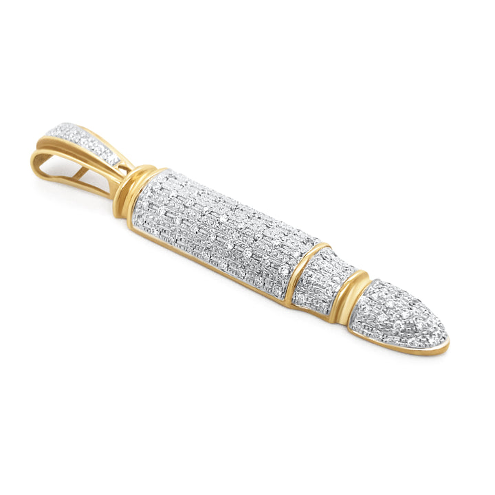 10K Yellow Gold & Diamond Bullet Pendant