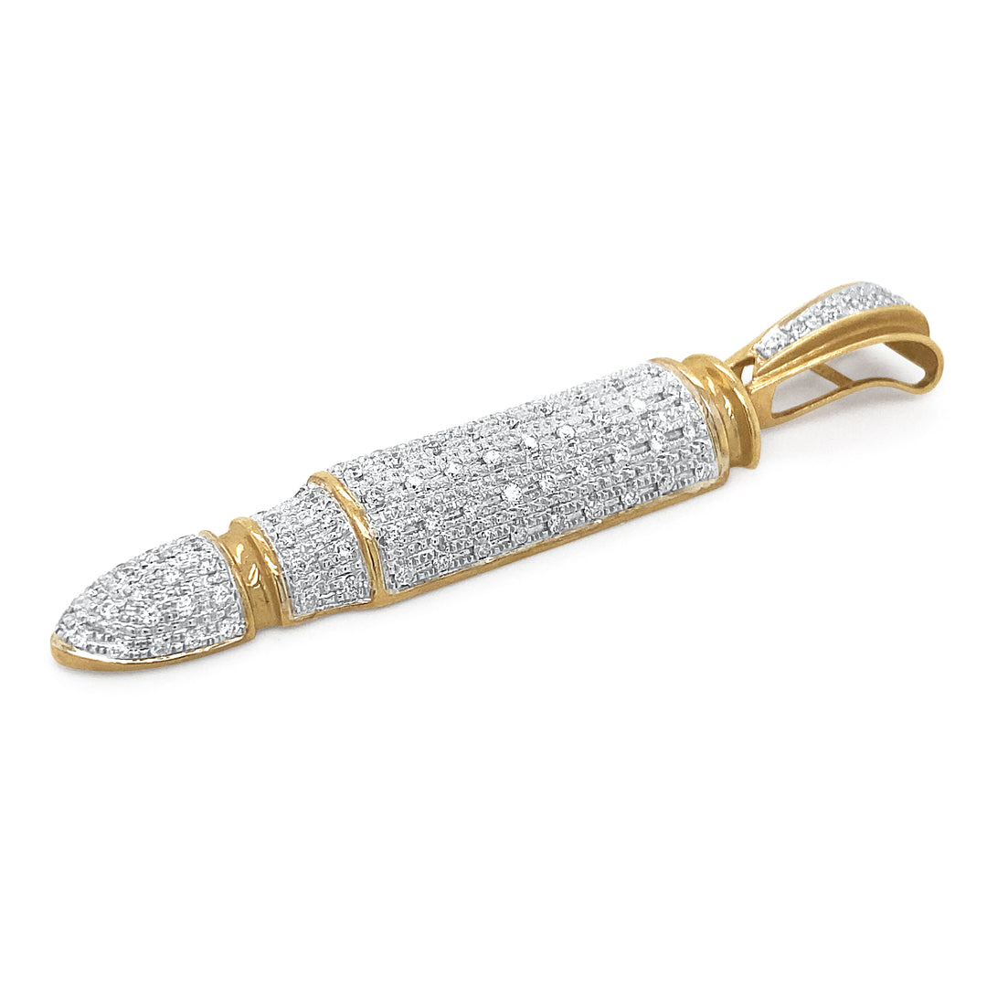 10K Yellow Gold & Diamond Bullet Pendant