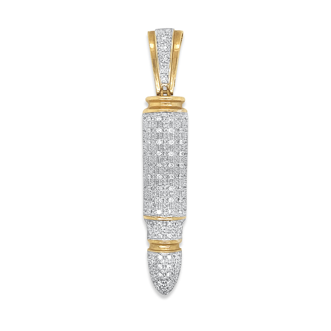 10K Yellow Gold & Diamond Bullet Pendant