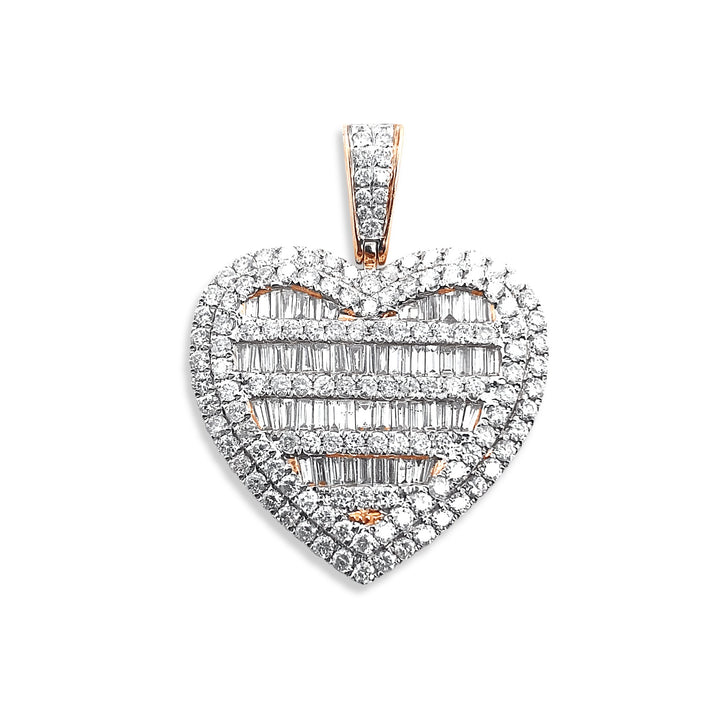 14K Rose Gold & Diamond Heart Pendant