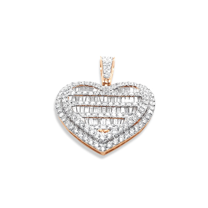 14K Rose Gold & Diamond Heart Pendant