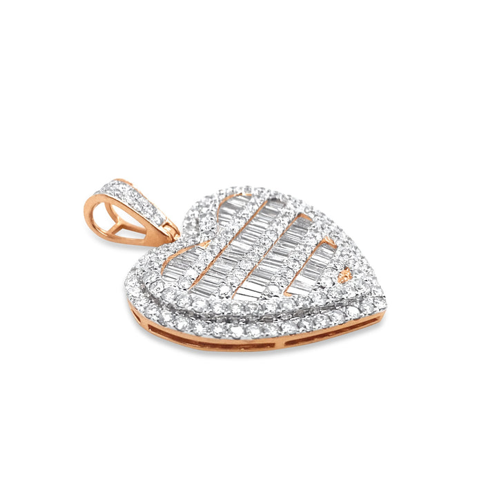 14K Rose Gold & Diamond Heart Pendant