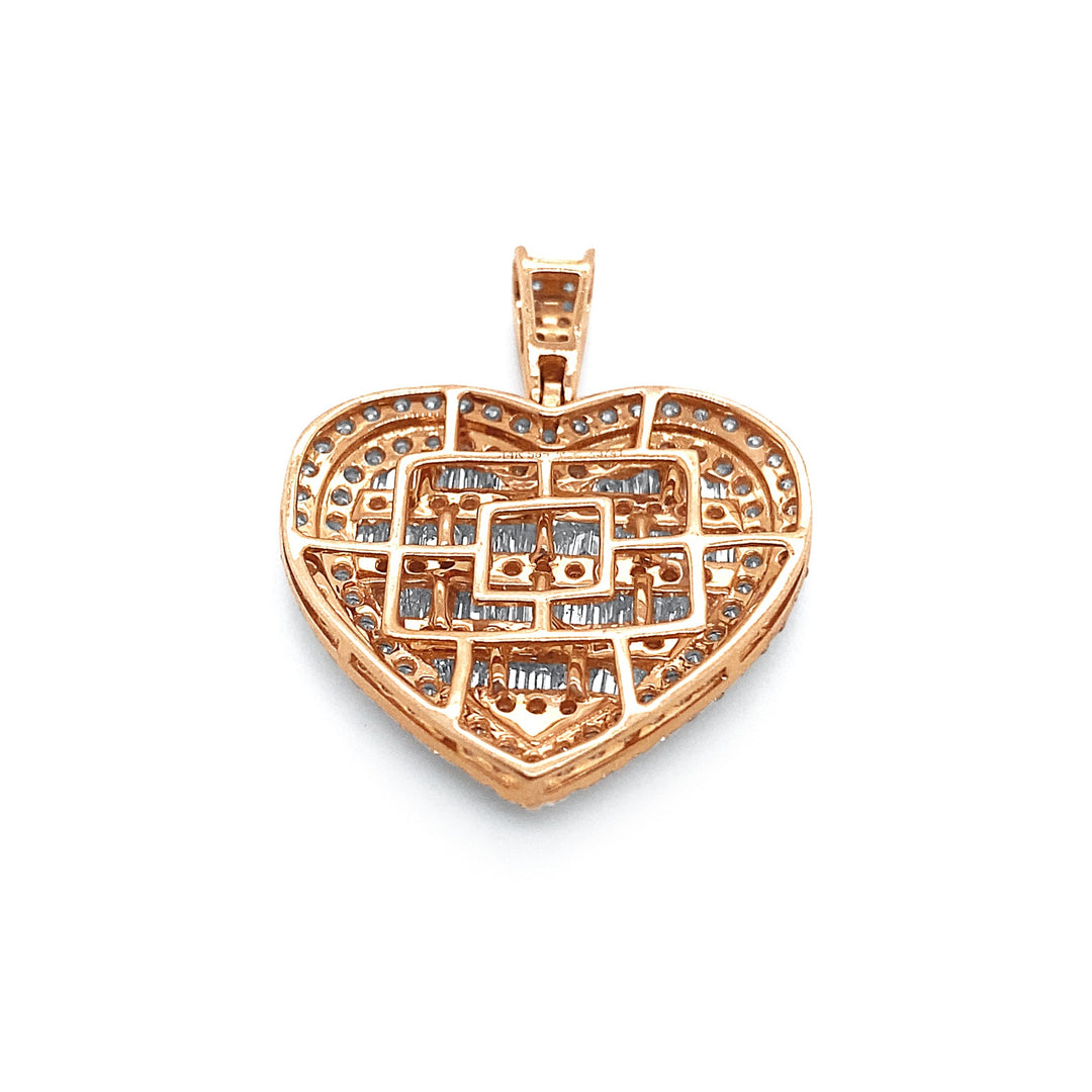 14K Rose Gold & Diamond Heart Pendant