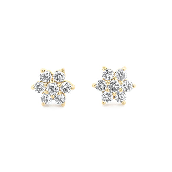 14K Yellow Gold .75ctw Diamond Earrings