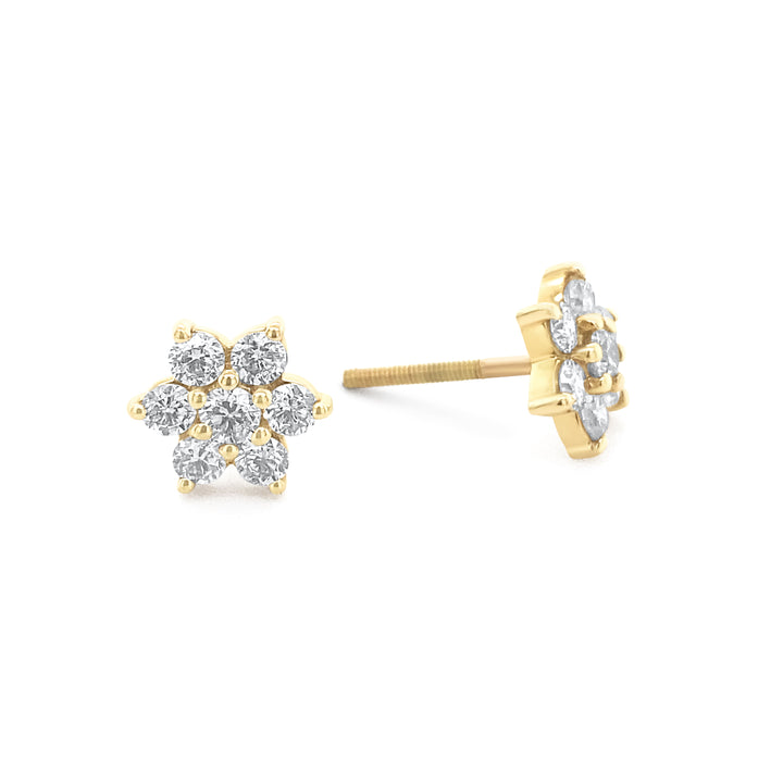 14K Yellow Gold .75ctw Diamond Earrings