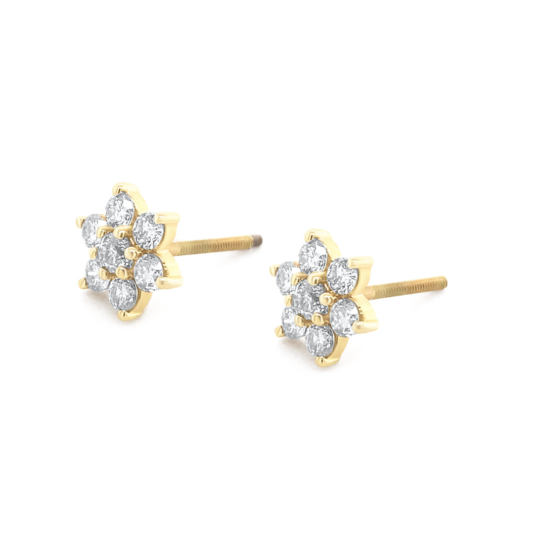 14K Yellow Gold .75ctw Diamond Earrings