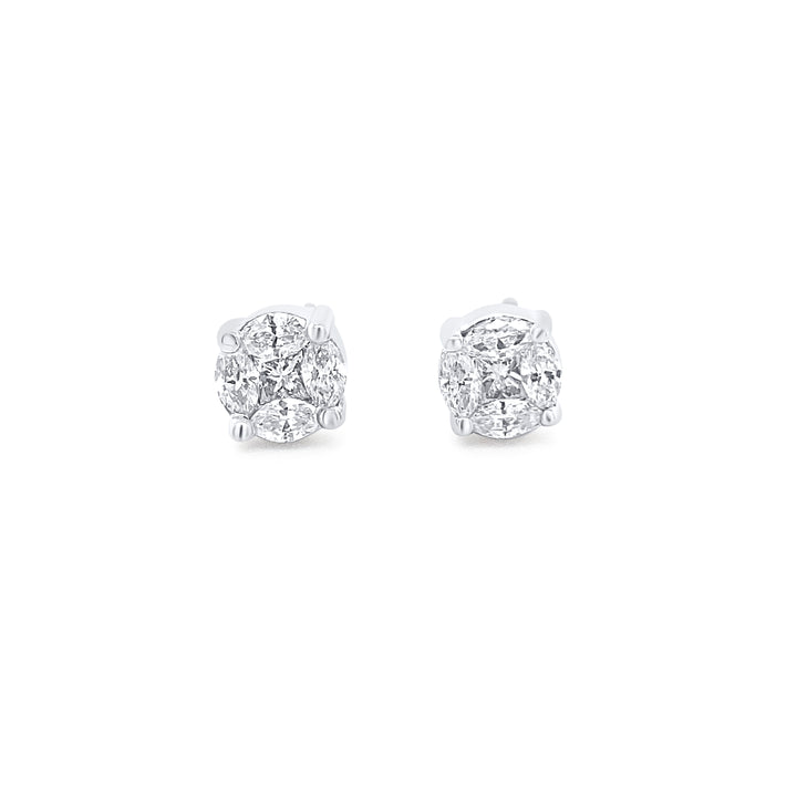 14K White Gold .50ctw Diamond Earrings