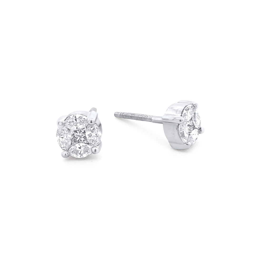 14K White Gold .50ctw Diamond Earrings