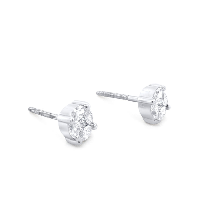 14K White Gold .50ctw Diamond Earrings