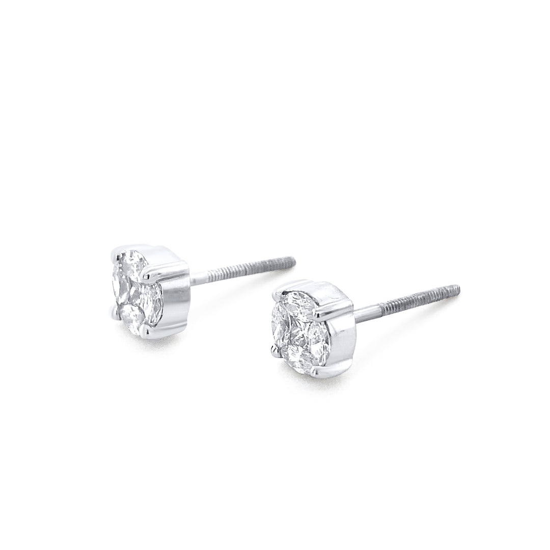 14K White Gold .50ctw Diamond Earrings