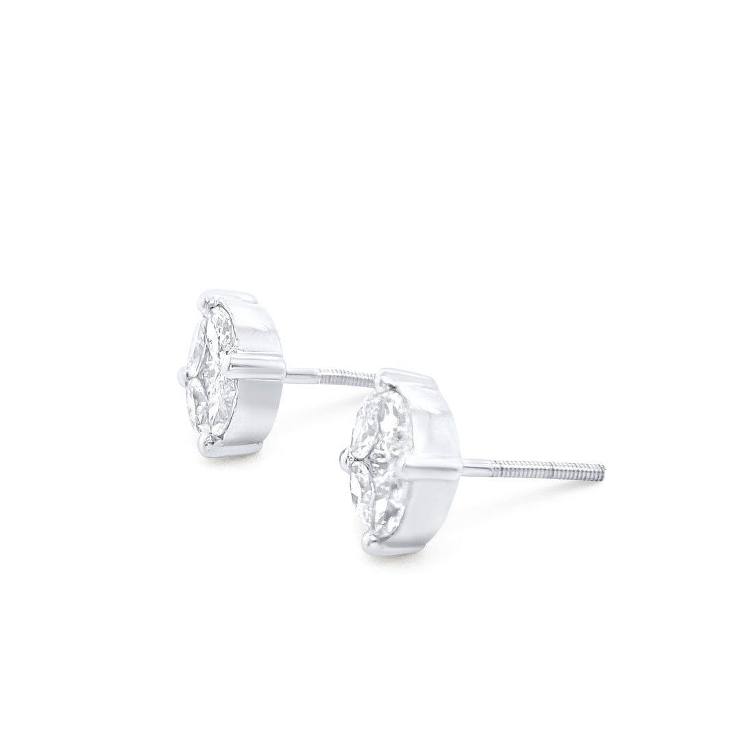 14K White Gold 1.46ctw Diamond Earrings