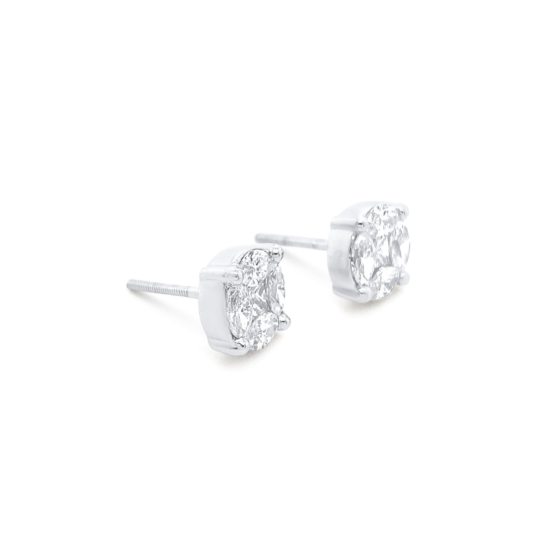 14K White Gold 1.46ctw Diamond Earrings