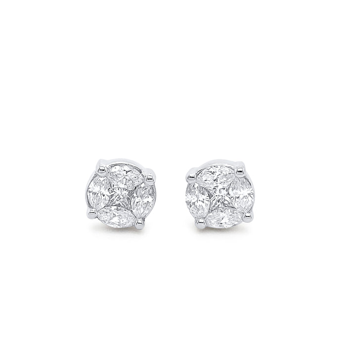 14K White Gold 1.46ctw Diamond Earrings