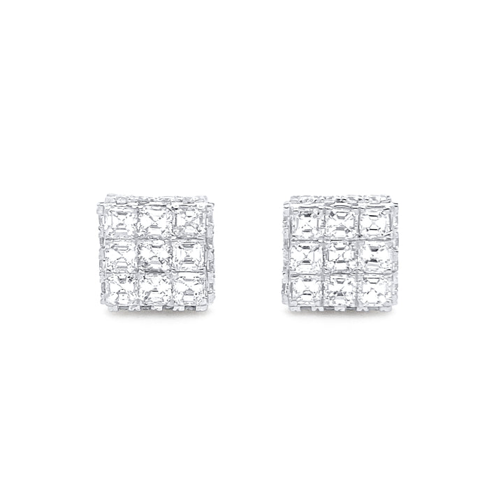 14K White Gold 2.03ctw Diamond Earrings