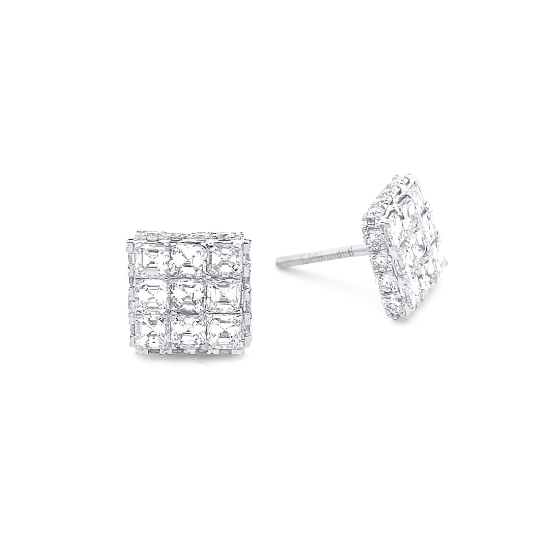 14K White Gold 2.03ctw Diamond Earrings