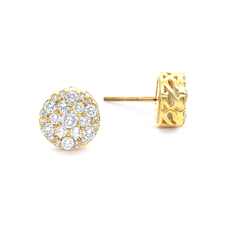 14K Yellow Gold 1.50ctw Diamond Earrings