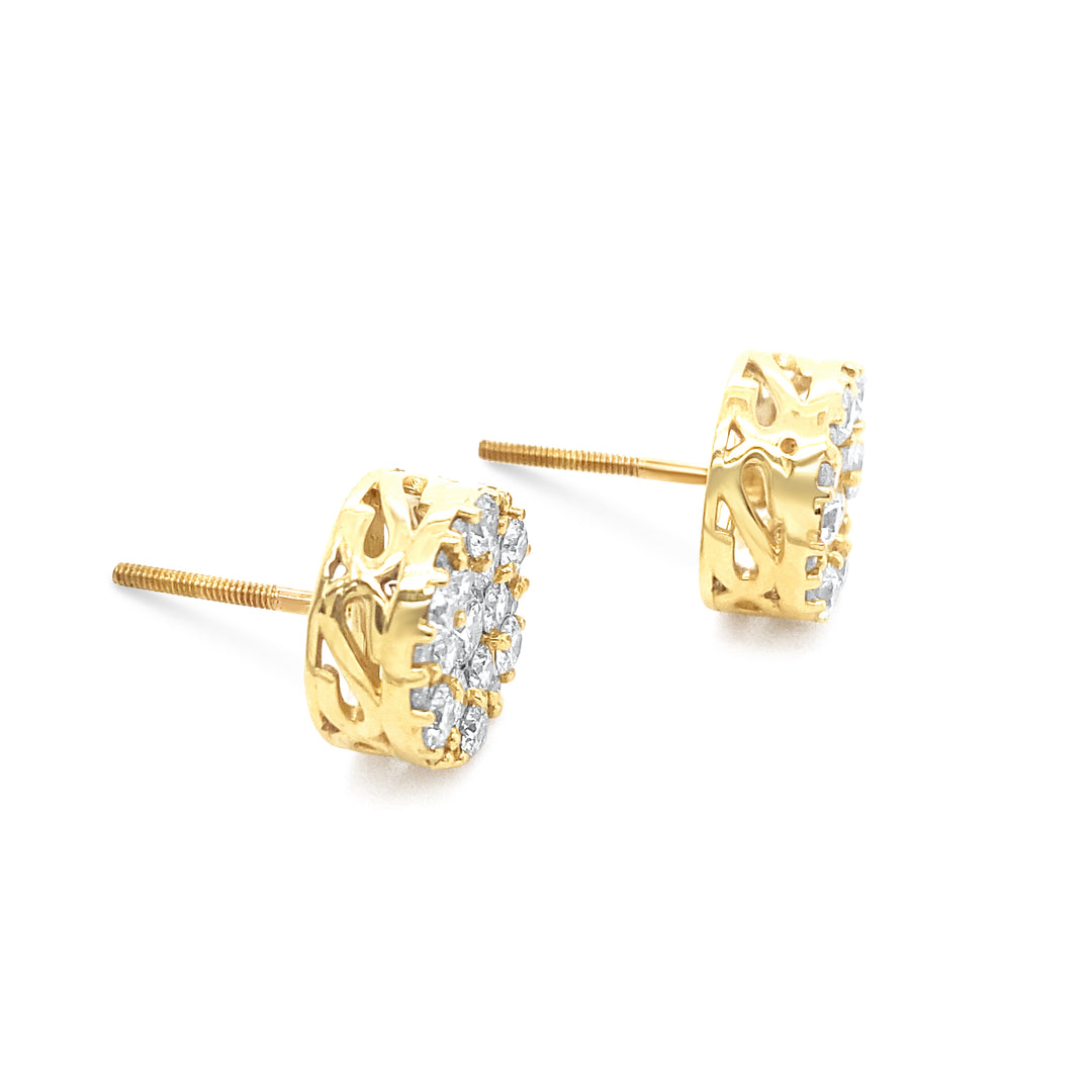 14K Yellow Gold 1.50ctw Diamond Earrings