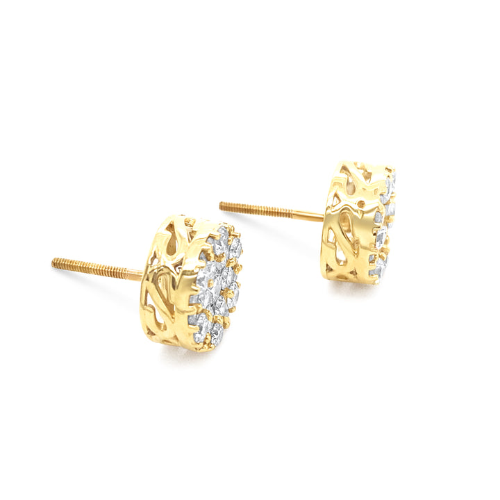 14K Yellow Gold 1.50ctw Diamond Earrings