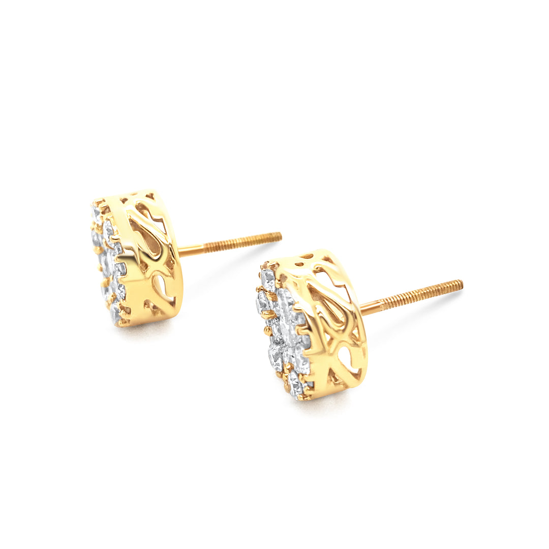 14K Yellow Gold 1.50ctw Diamond Earrings