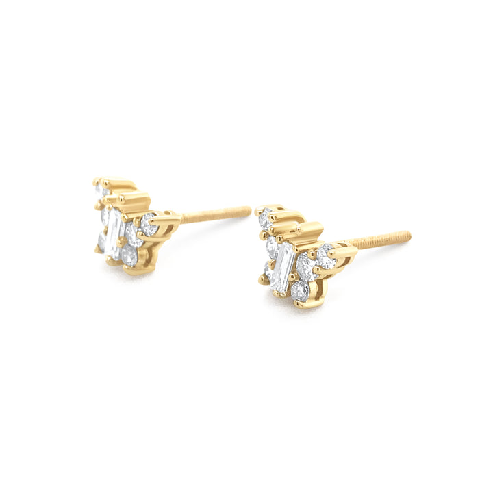 14K Yellow Gold .50ctw Diamond Butterfly Earrings