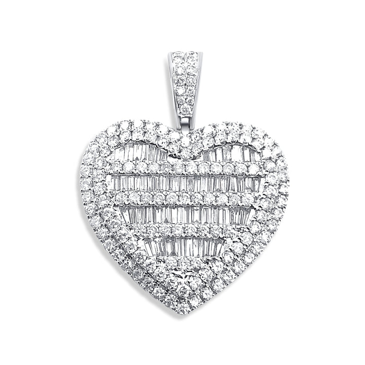 14K White Gold & Diamond Heart Pendant