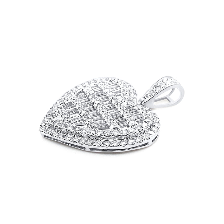 14K White Gold & Diamond Heart Pendant