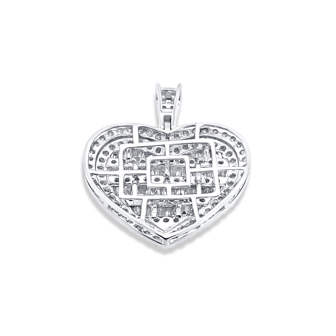 14K White Gold & Diamond Heart Pendant