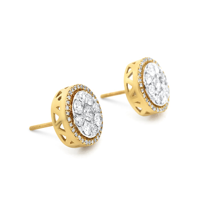 10K Two-Tone Yellow & White Gold 1.01ctw Diamond Earrings