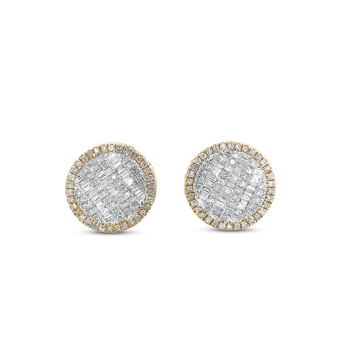 10K Two-Tone Yellow & White Gold 1.08ctw Diamond Earrings