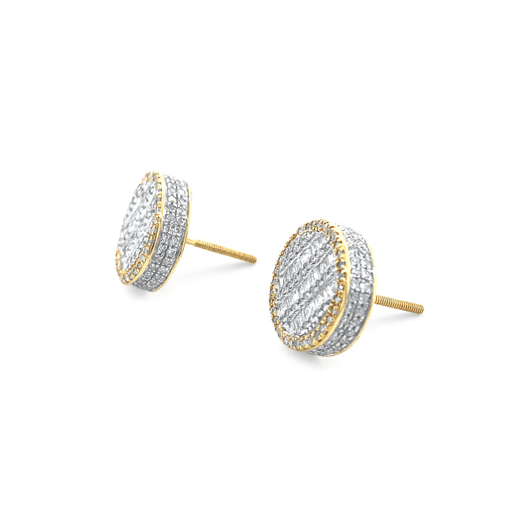 10K Two-Tone Yellow & White Gold 1.08ctw Diamond Earrings