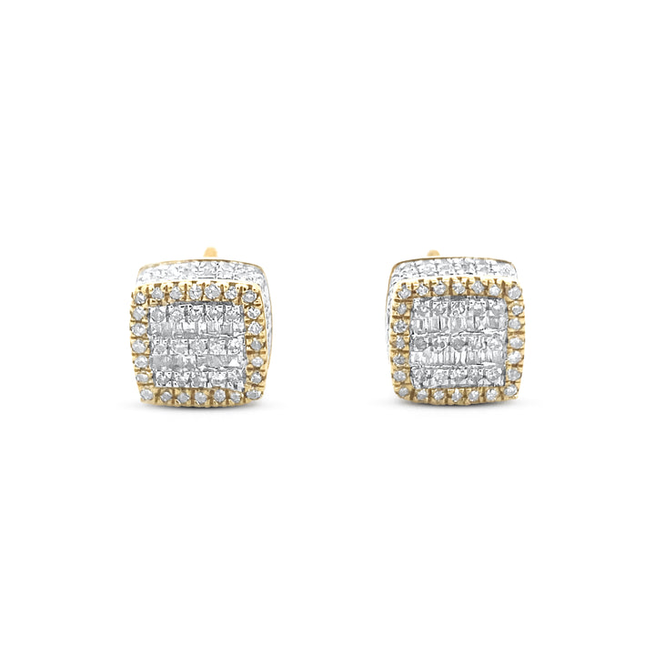 10K Two-Tone Yellow & White Gold .60ctw Diamond Earrings