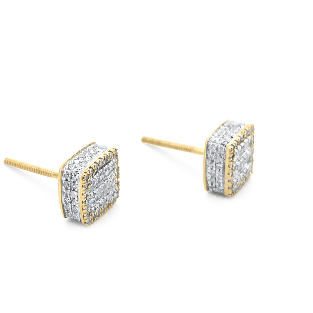 10K Two-Tone Yellow & White Gold .60ctw Diamond Earrings