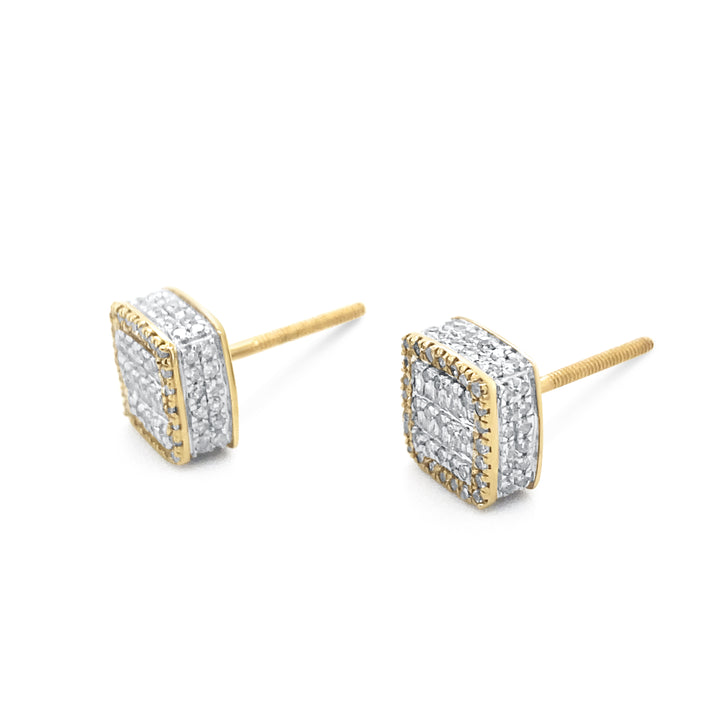 10K Two-Tone Yellow & White Gold .60ctw Diamond Earrings