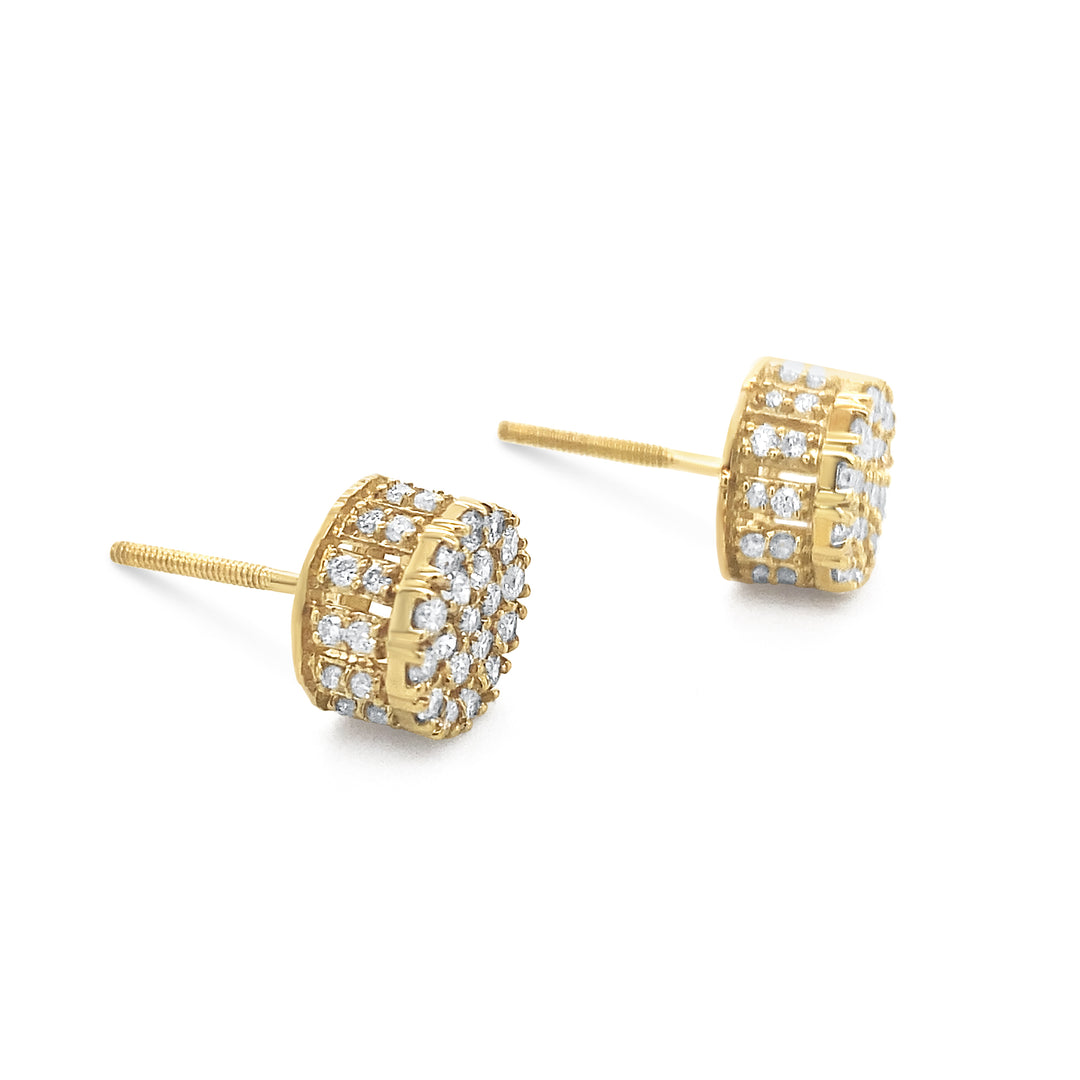 10K Yellow Gold 1.00ctw Diamond Earrings