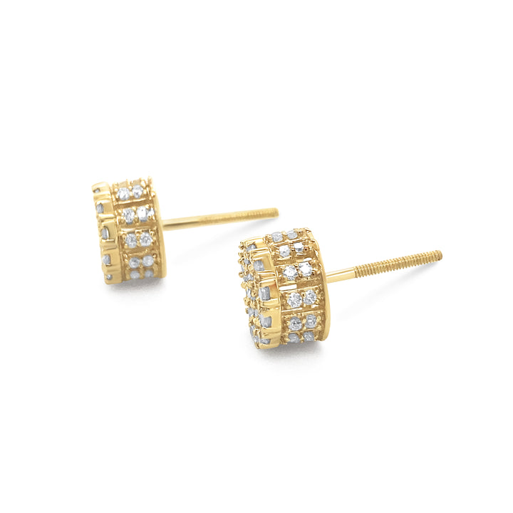 10K Yellow Gold 1.00ctw Diamond Earrings