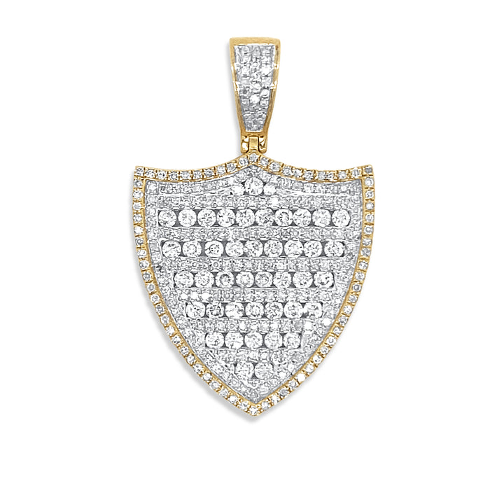 10K Yellow Gold & Diamond Shield Pendant