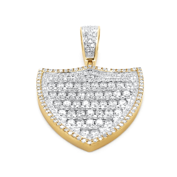 10K Yellow Gold & Diamond Shield Pendant