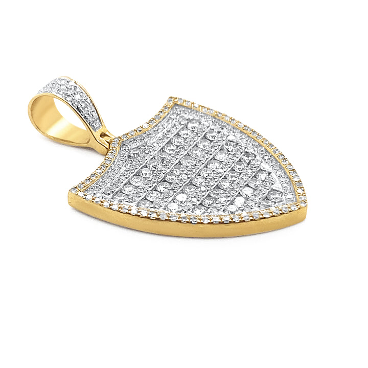 10K Yellow Gold & Diamond Shield Pendant