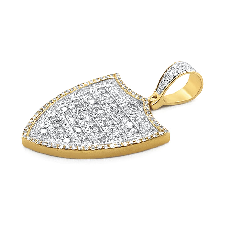 10K Yellow Gold & Diamond Shield Pendant