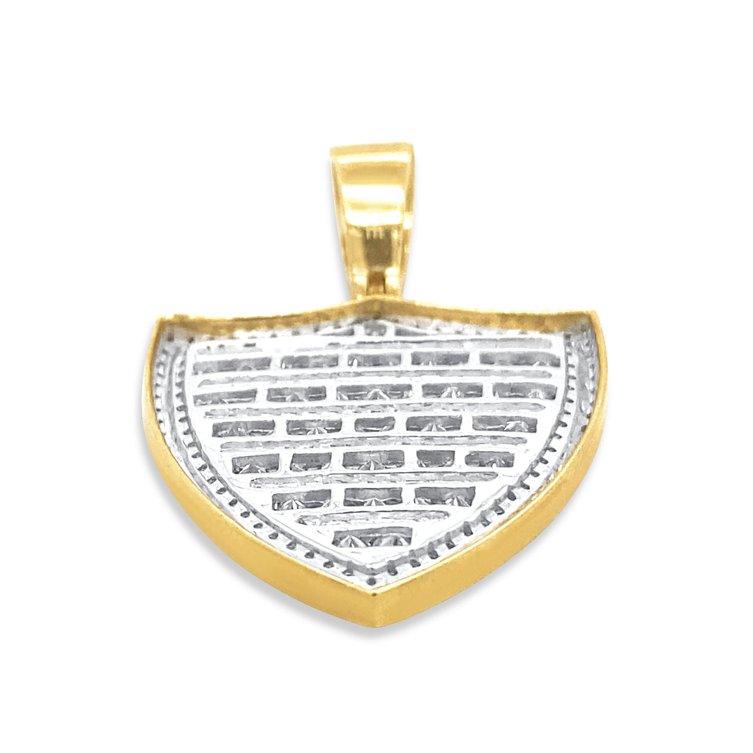 10K Yellow Gold & Diamond Shield Pendant