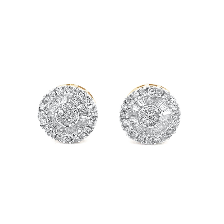 10K Two-Tone Yellow & White Gold .67ctw Diamond Earrings