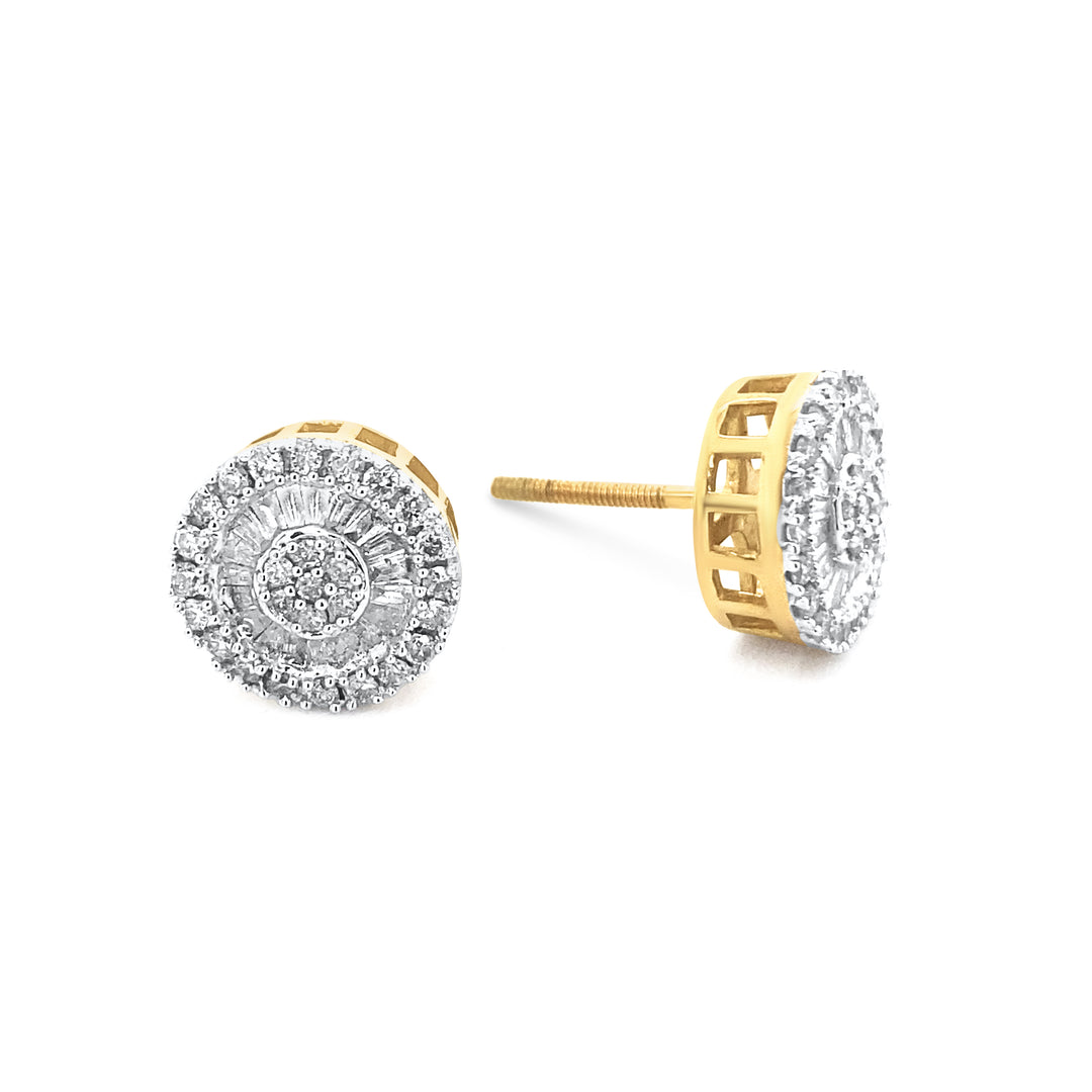 10K Two-Tone Yellow & White Gold .67ctw Diamond Earrings