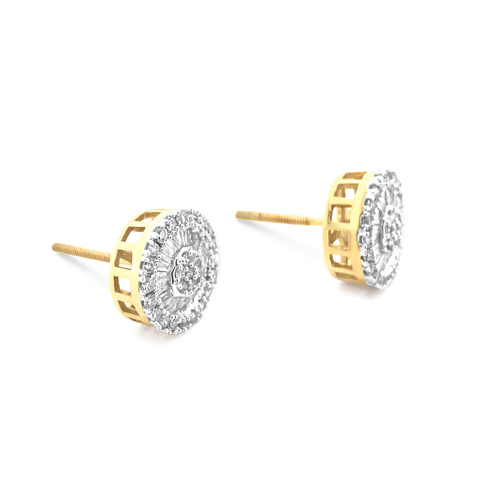 10K Two-Tone Yellow & White Gold .67ctw Diamond Earrings