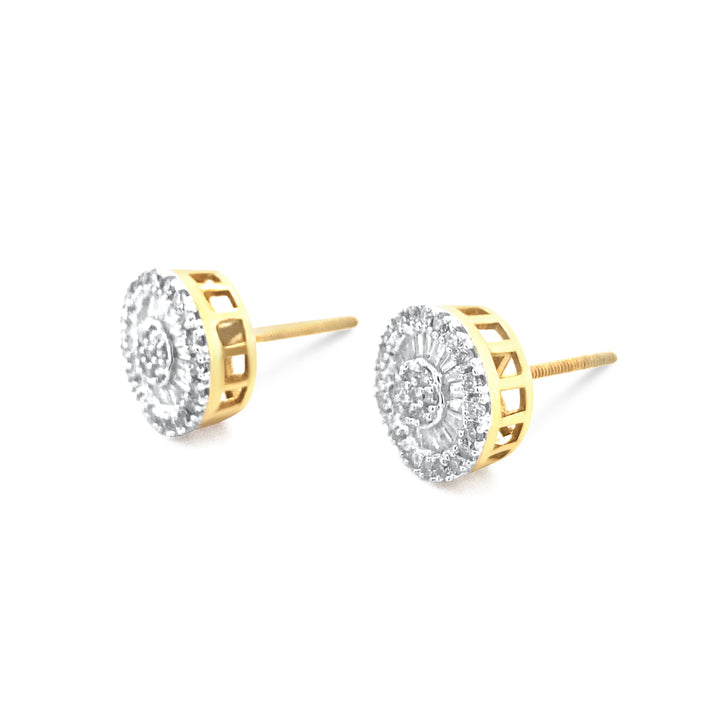 10K Two-Tone Yellow & White Gold .67ctw Diamond Earrings